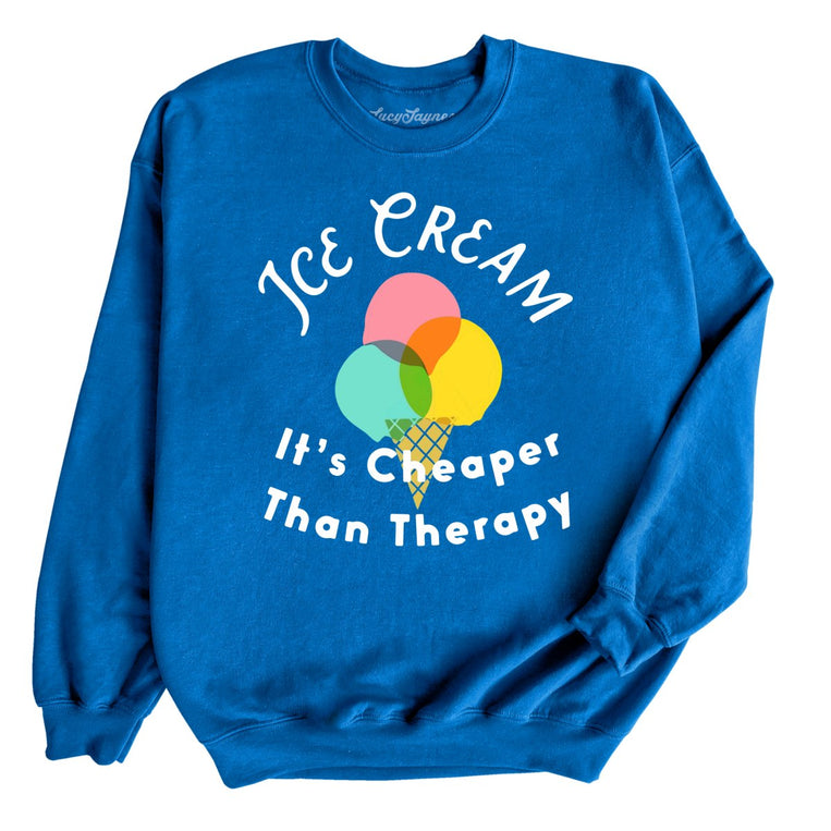 Ice Cream Cheaper Than Therapy - Royal - Full Front