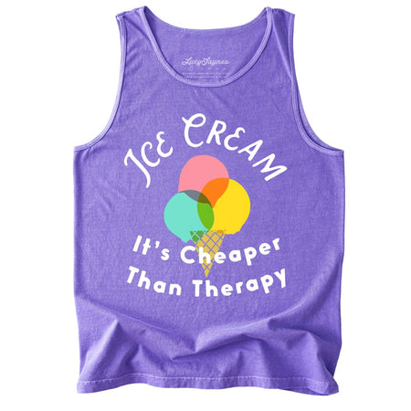 Ice Cream Cheaper Than Therapy Comfort Colors Tank Top