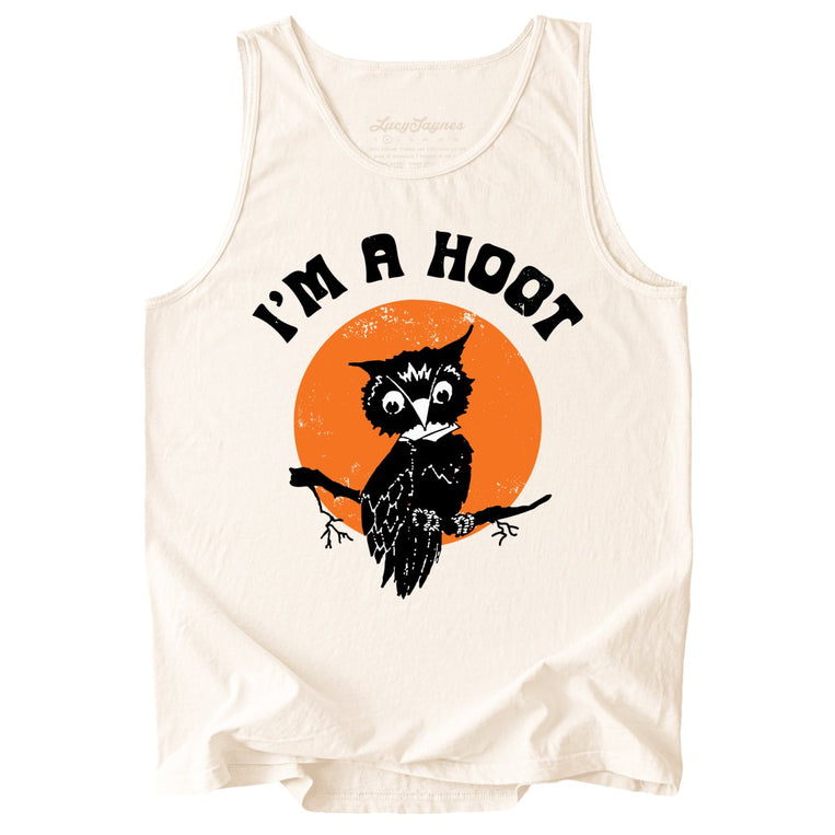 I'm a Hoot Comfort Colors Graphic Tank Top - Ivory