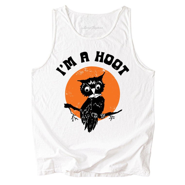 I'm a Hoot Comfort Colors Graphic Tank Top - White