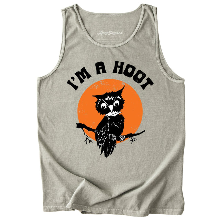 I'm a Hoot Comfort Colors Graphic Tank Top - Sandstone