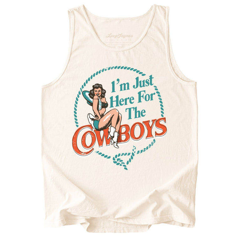 I'm Just Here For The Cowboys Comfort Colors Graphic Tank Top
