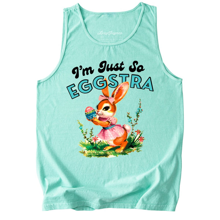 I'm Just So Eggstra Comfort Colors Graphic Tank Top - Island Reef