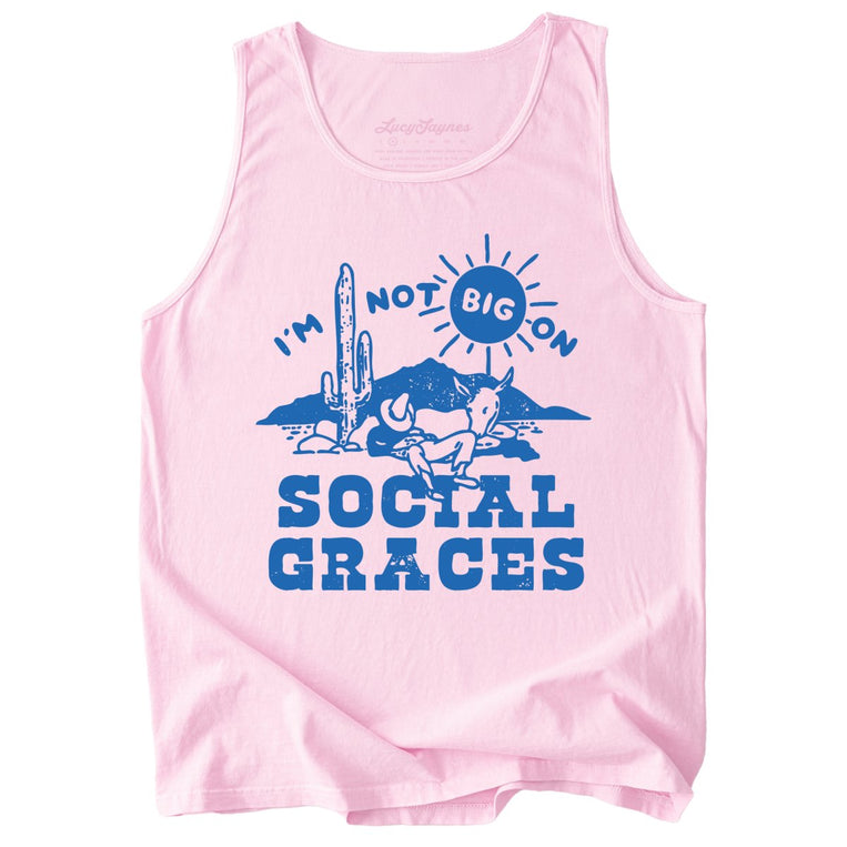 I'm Not Big on Social Graces Comfort Colors Graphic Tank Top - Blossom