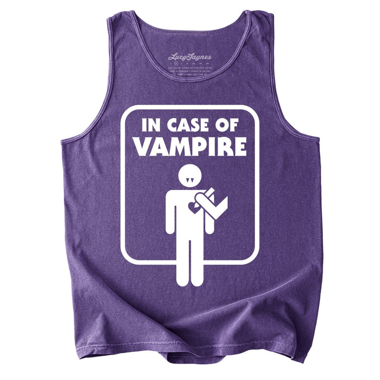 In Case of Vampire Comfort Colors Graphic Tank Top - Grape