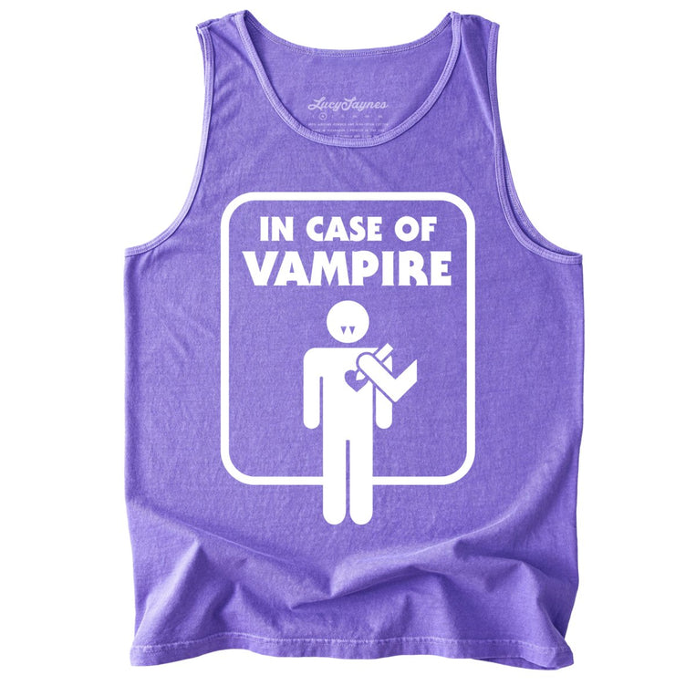 In Case of Vampire Comfort Colors Graphic Tank Top - Violet