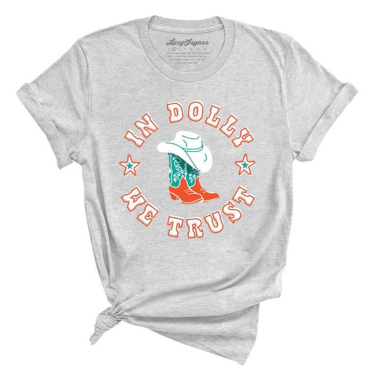 In Dolly We Trust - Athletic Heather - Full Front