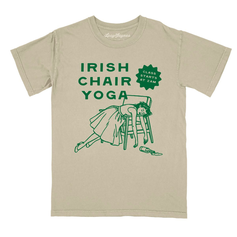 Irish Chair Yoga - Khaki - Comfort Colors Tee