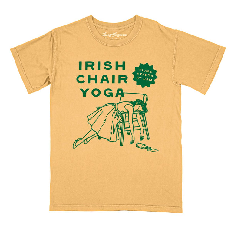 Irish Chair Yoga - Mustard - Comfort Colors Tee