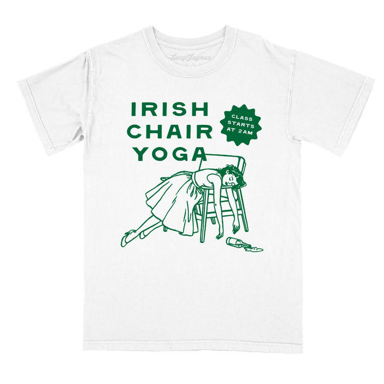 Irish Chair Yoga - White - Comfort Colors Tee