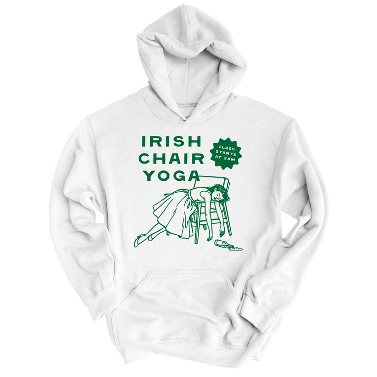 Irish Chair Yoga - White - Unisex Hoodie
