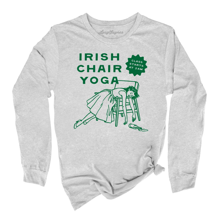 Irish Chair Yoga - Athletic Heather - Unisex Long Sleeve T-Shirt