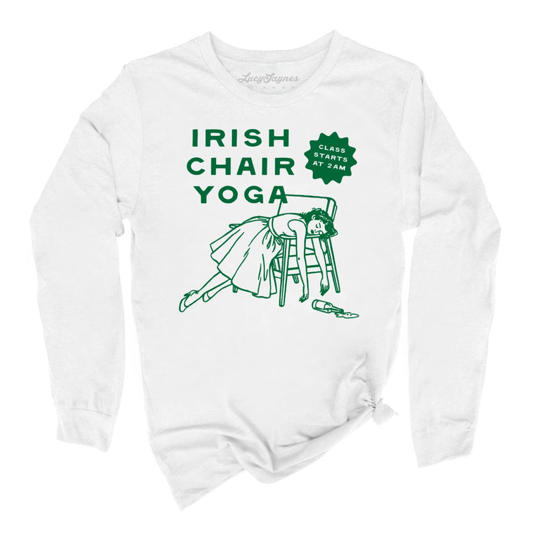 Irish Chair Yoga - White - Unisex Long Sleeve T-Shirt