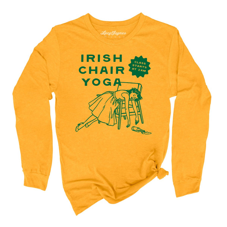 Irish Chair Yoga - Gold - Unisex Long Sleeve T-Shirt