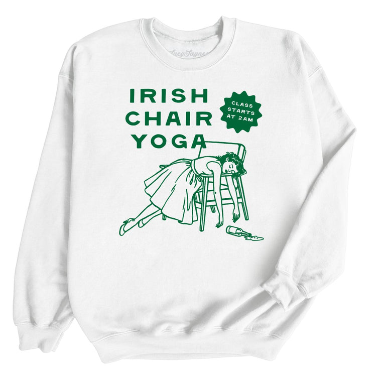 Irish Chair Yoga - White - Unisex Sweatshirt