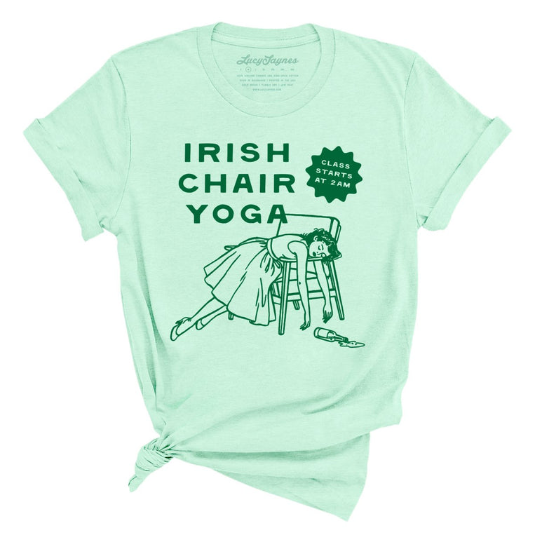 Irish Chair Yoga - Heather Mint - Unisex T-Shirt