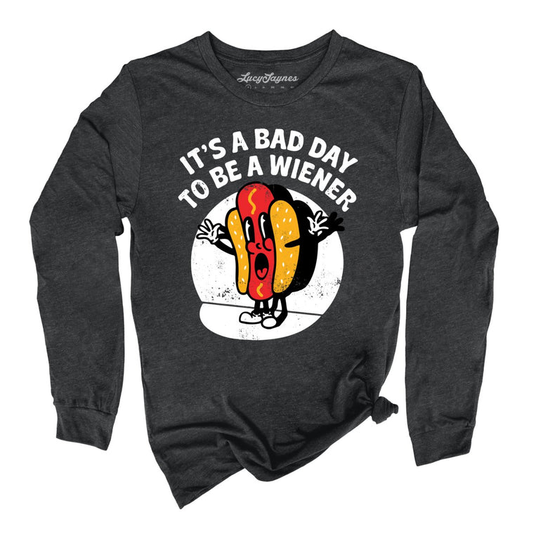 It's a Bad Day To Be a Wiener - Dark Grey Heather - Full Front