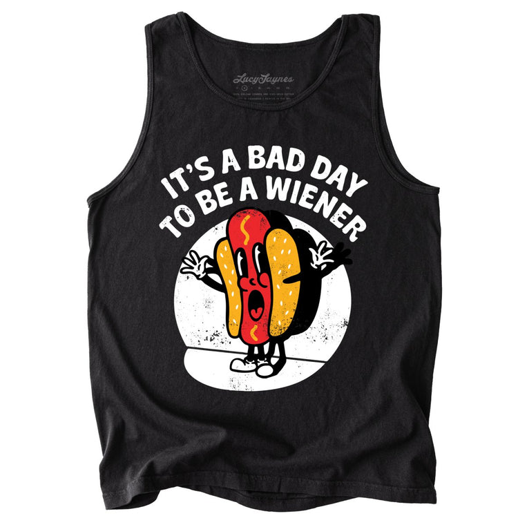 It's a Bad Day To Be a Wiener Comfort Colors Graphic Tank Top - Black