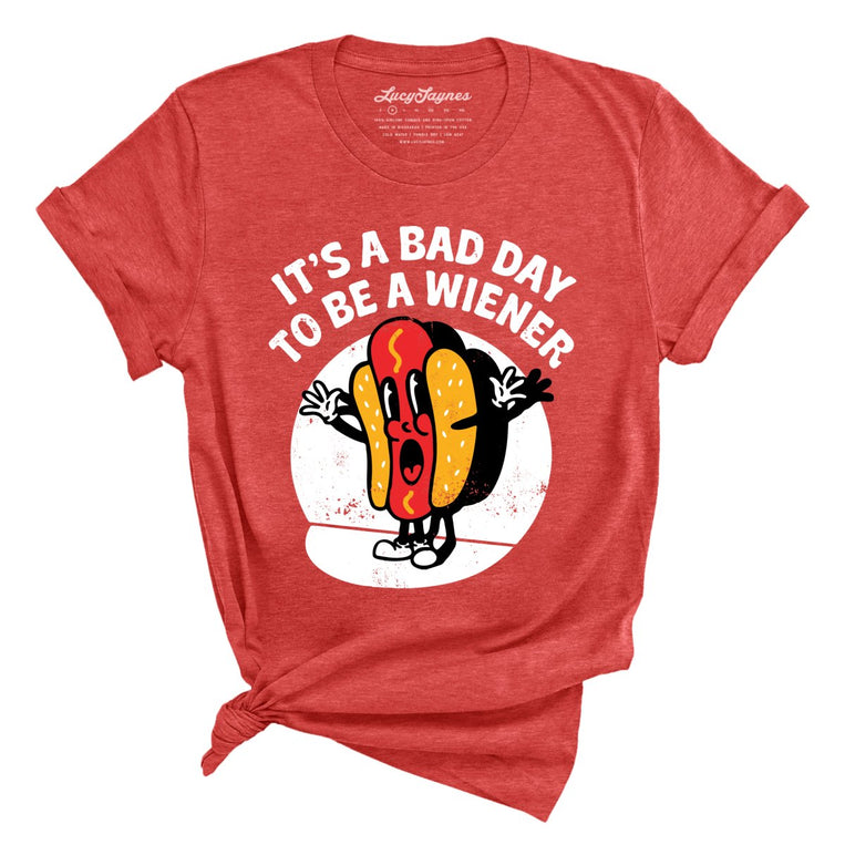 It's a Bad Day To Be a Wiener - Heather Red - Full Front