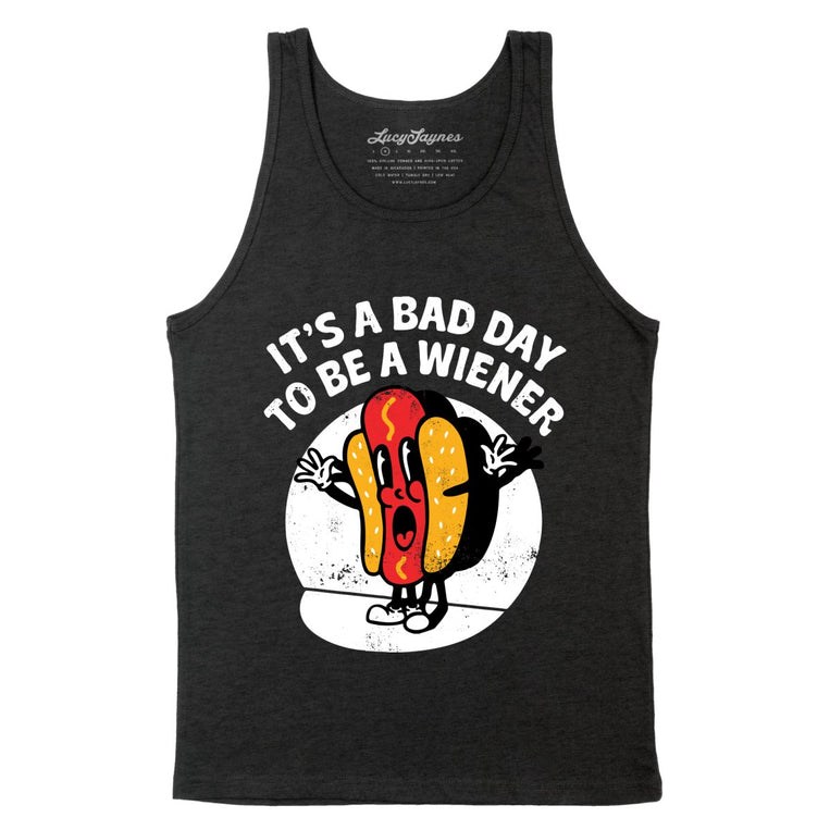 It's A Bad Day To Be A Wiener - Charcoal-Black Triblend - Unisex Tank Top