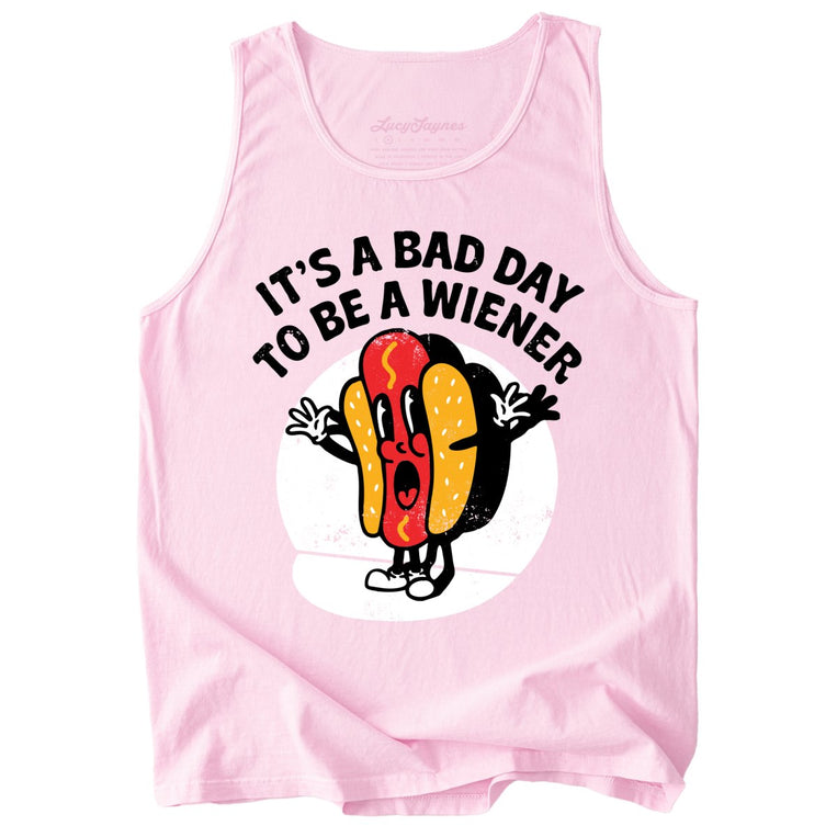 It's a Bad Day To Be a Wiener Comfort Colors Graphic Tank Top - Blossom