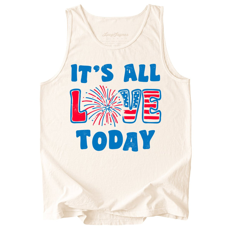 It's All Love Today Comfort Colors Graphic Tank Top - Ivory