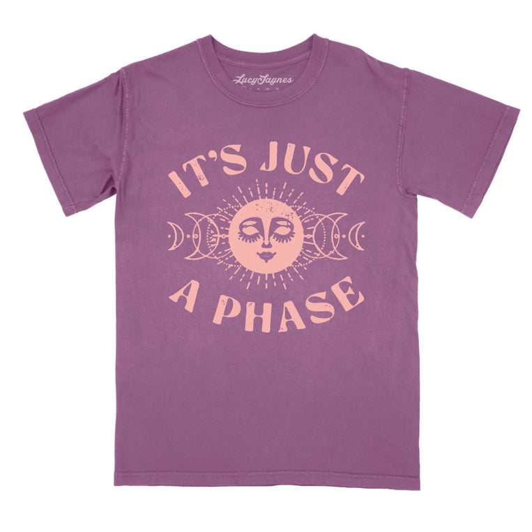It's Just A Phase Comfort Colors Graphic Tee - Berry