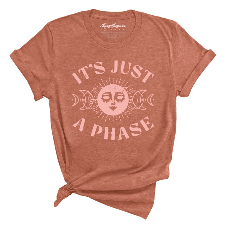 It's Just A Phase Graphic Tee - Heather Clay