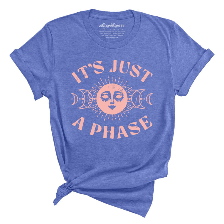 It's Just A Phase Graphic Tee - Heather Columbia Blue