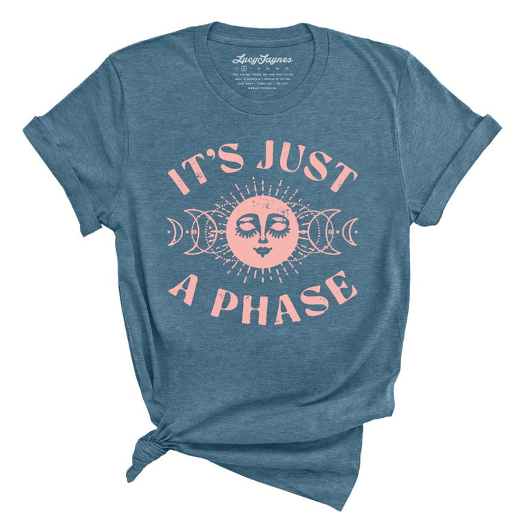 It's Just A Phase Graphic Tee - Heather Deep Teal