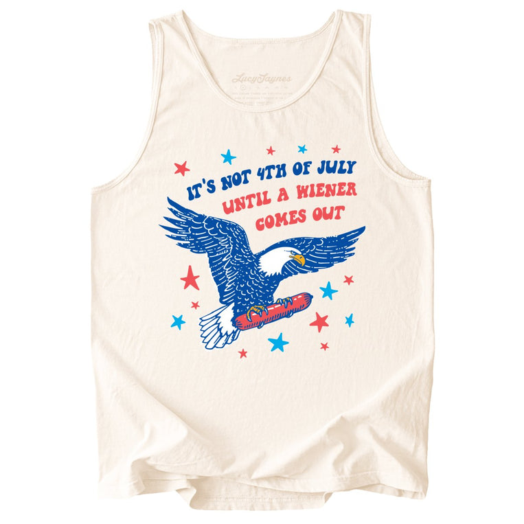 It's Not 4th of July Until A Wiener Comes Out Comfort Colors Graphic Tank Top - Ivory