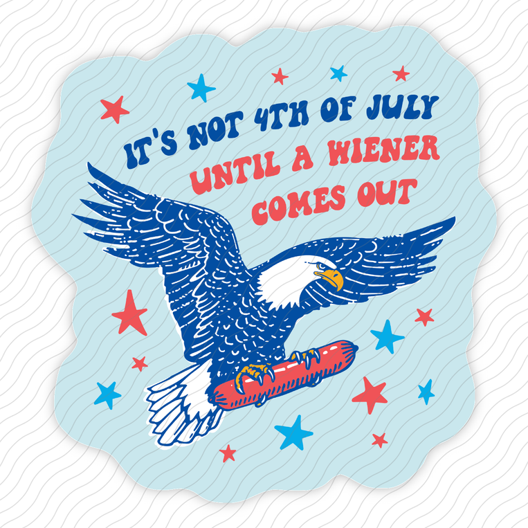 It's Not 4th of July Until A Wiener Comes Out - Sticker