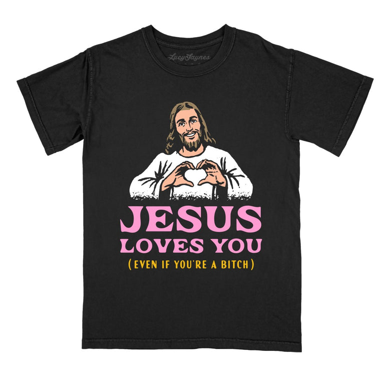 Jesus Loves You - Black - Comfort Colors Tee
