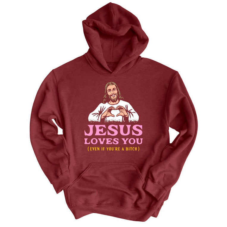 Jesus Loves You - Maroon - Unisex Hoodie