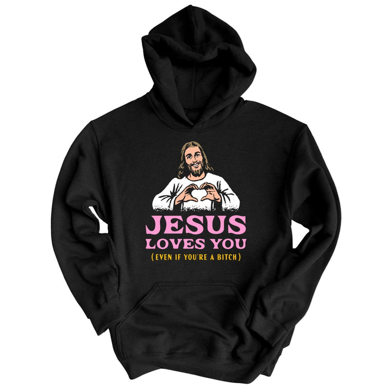 Jesus Loves You - Black - Unisex Hoodie