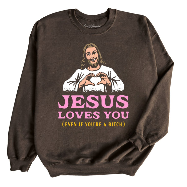 Jesus Loves You - Dark Chocolate - Unisex Sweatshirt