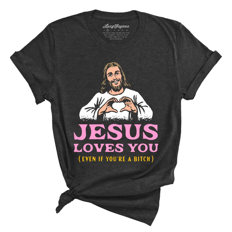 Jesus Loves You - Dark Grey Heather - Unisex T-Shirt