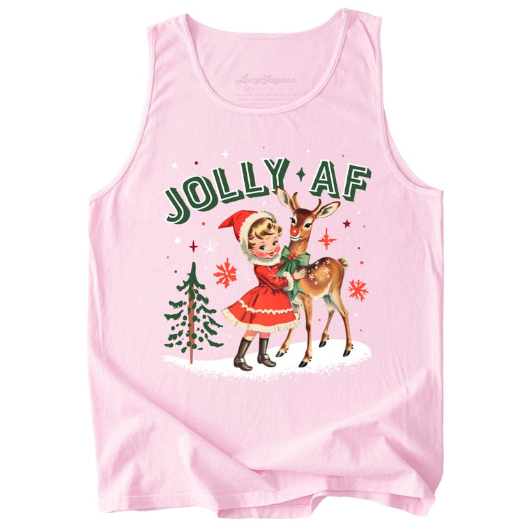 Jolly AF Comfort Colors Graphic Tank Top - Blossom