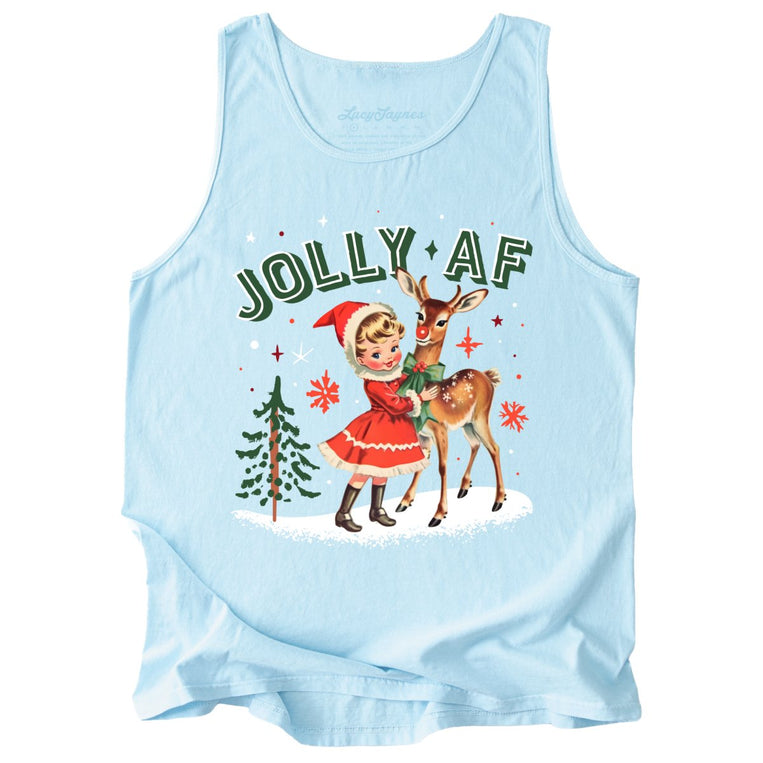 Jolly AF Comfort Colors Graphic Tank Top - Chambray
