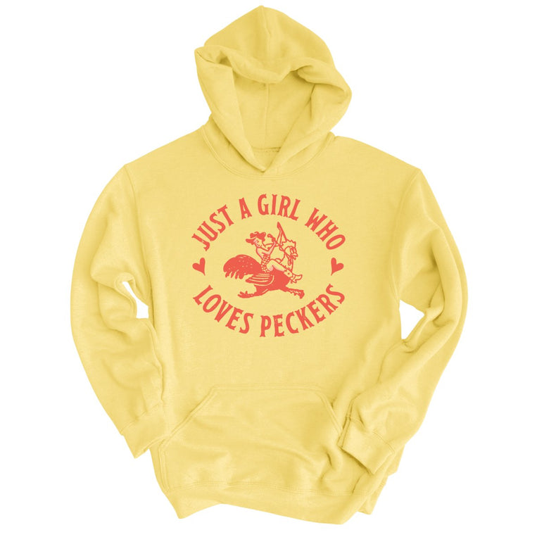 Just a Girl Who Loves Peckers - Light Yellow - Full Front