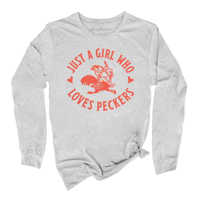 Just a Girl Who Loves Peckers - Athletic Heather - Full Front