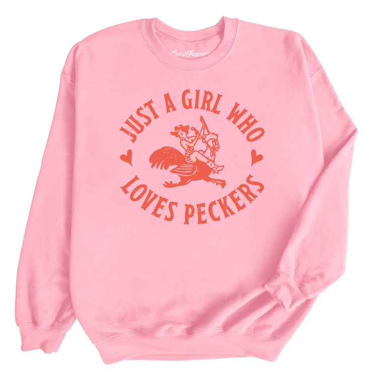 Just a Girl Who Loves Peckers - Light Pink - Full Front