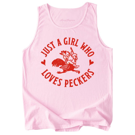 Just a Girl Who Loves Peckers Comfort Colors Tank Top