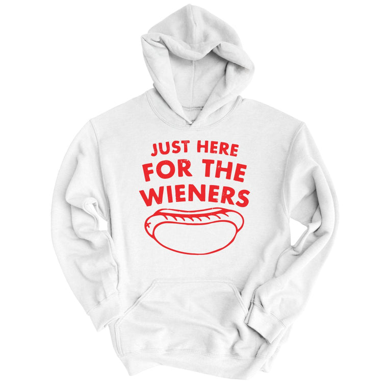 Just Here For The Wieners - White - Full Front