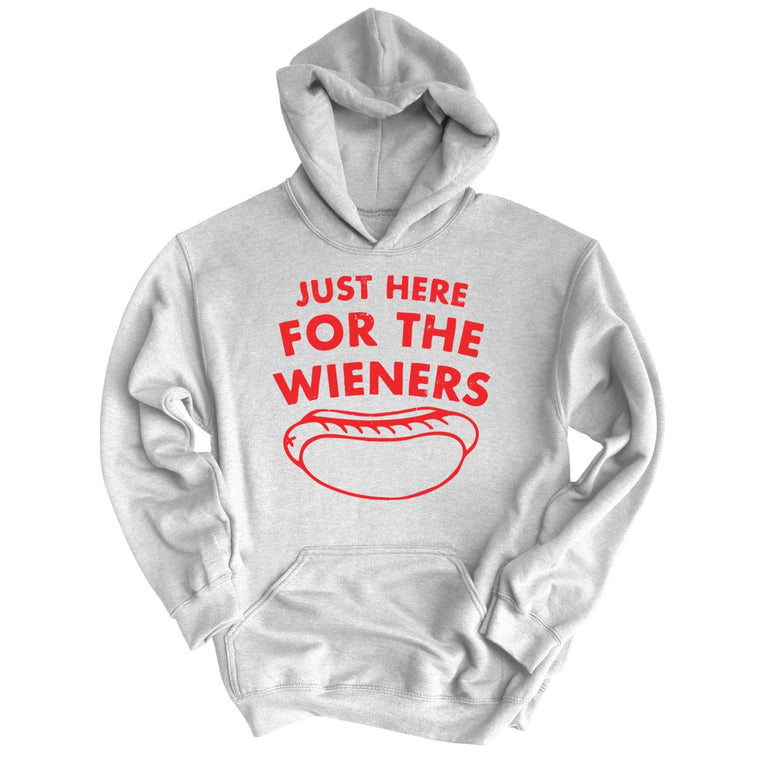 Just Here For The Wieners - Grey Heather - Full Front
