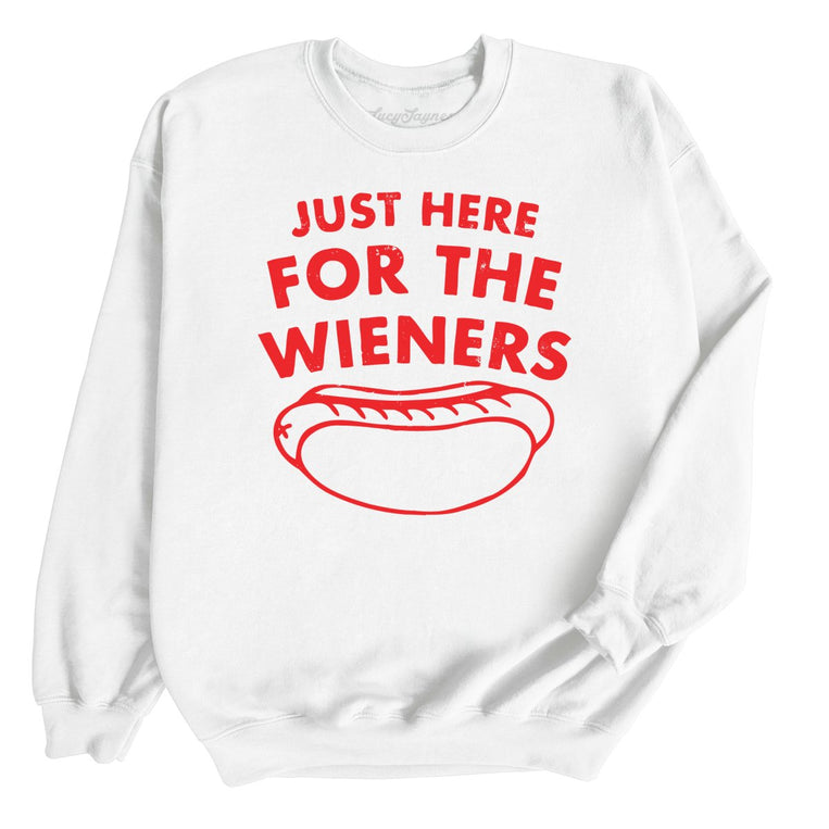 Just Here For The Wieners - White - Full Front