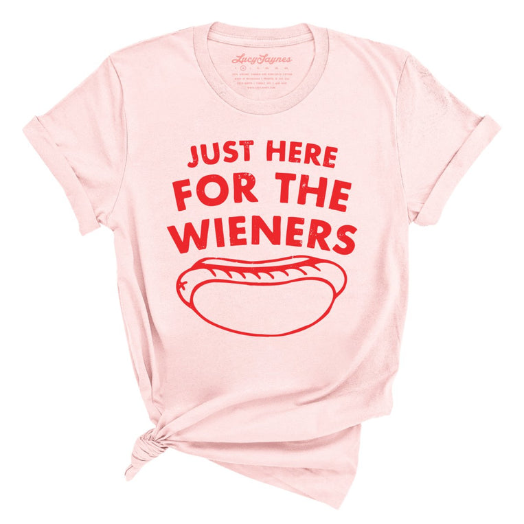 Just Here For The Wieners - Soft Pink - Full Front