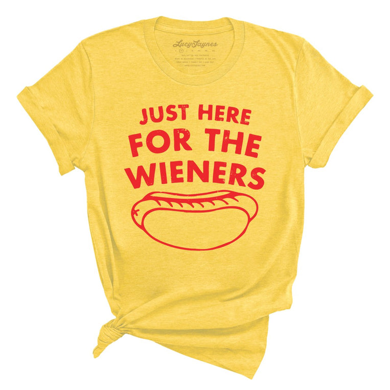Just Here For The Wieners - Heather Yellow - Full Front