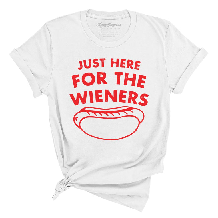 Just Here For The Wieners - White - Full Front