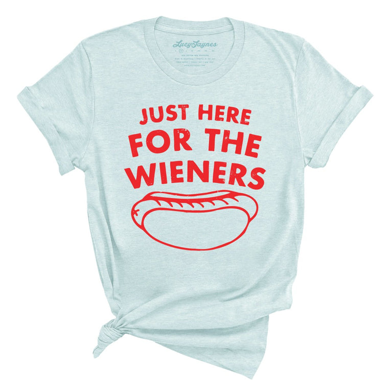 Just Here For The Wieners - Heather Ice Blue - Full Front
